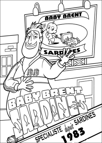 Baby Brent Sardines Coloring Page